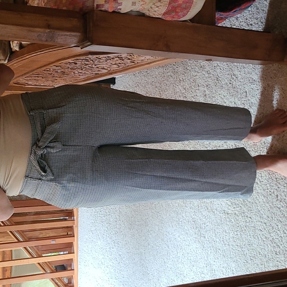 Zara cropped pants. White and black. Sz xs. - Picture 2 of 5